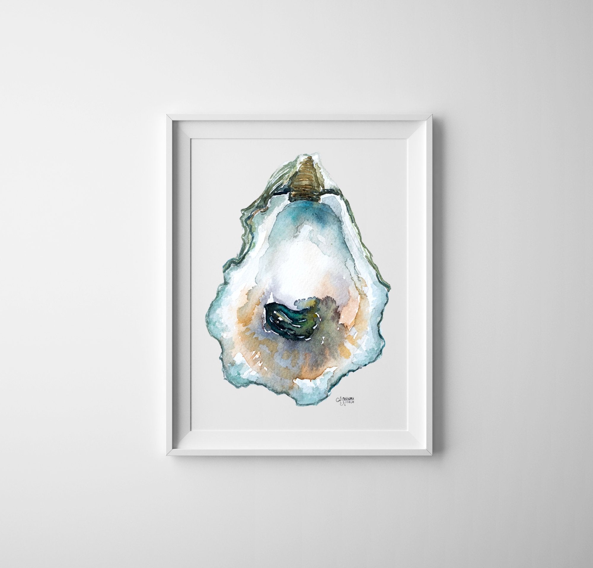 Pepper Grove Oyster Shell Print - ArtByAlexandraNicole