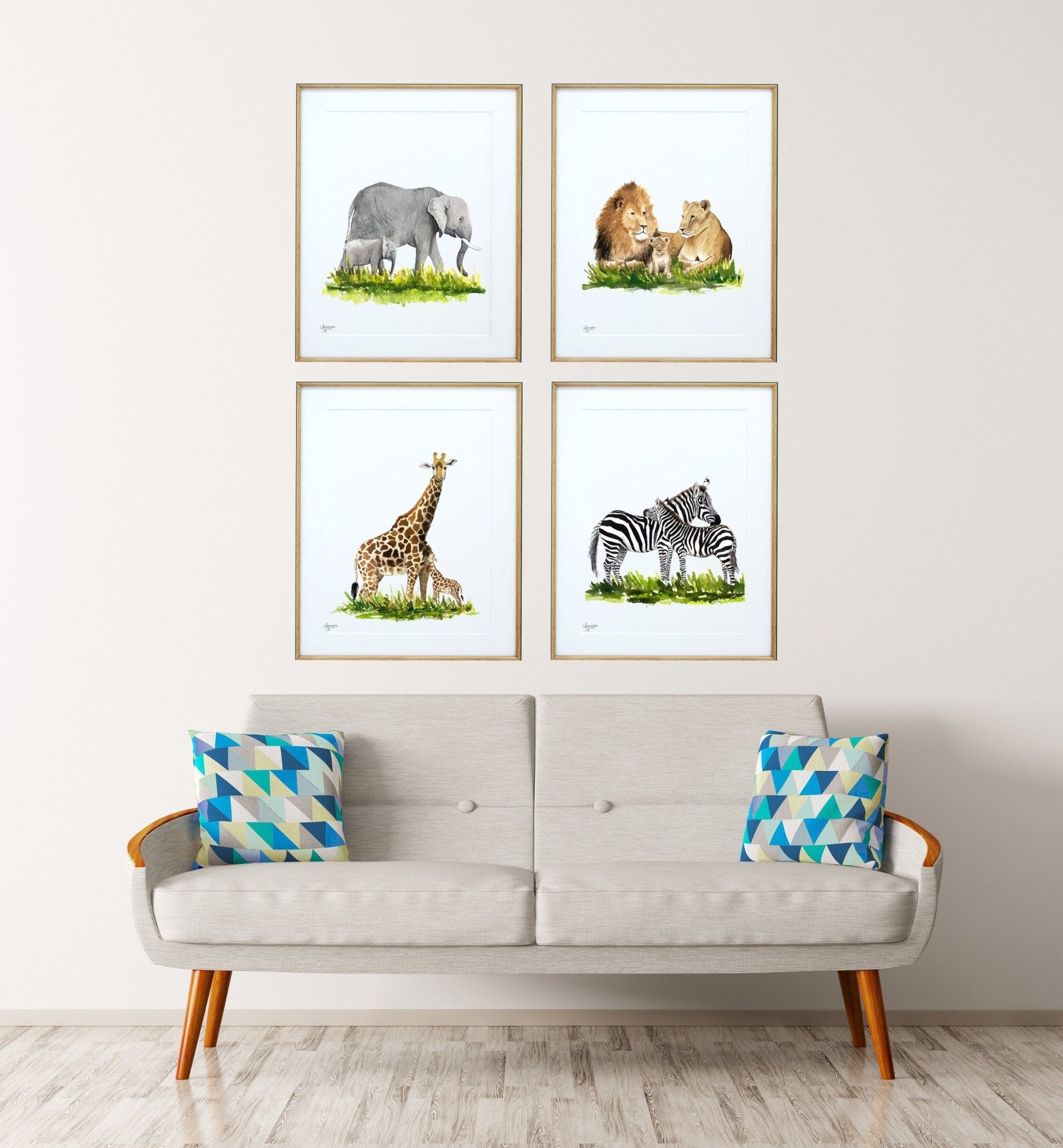 Safari Nursery Print Set of 4 - ArtByAlexandraNicole