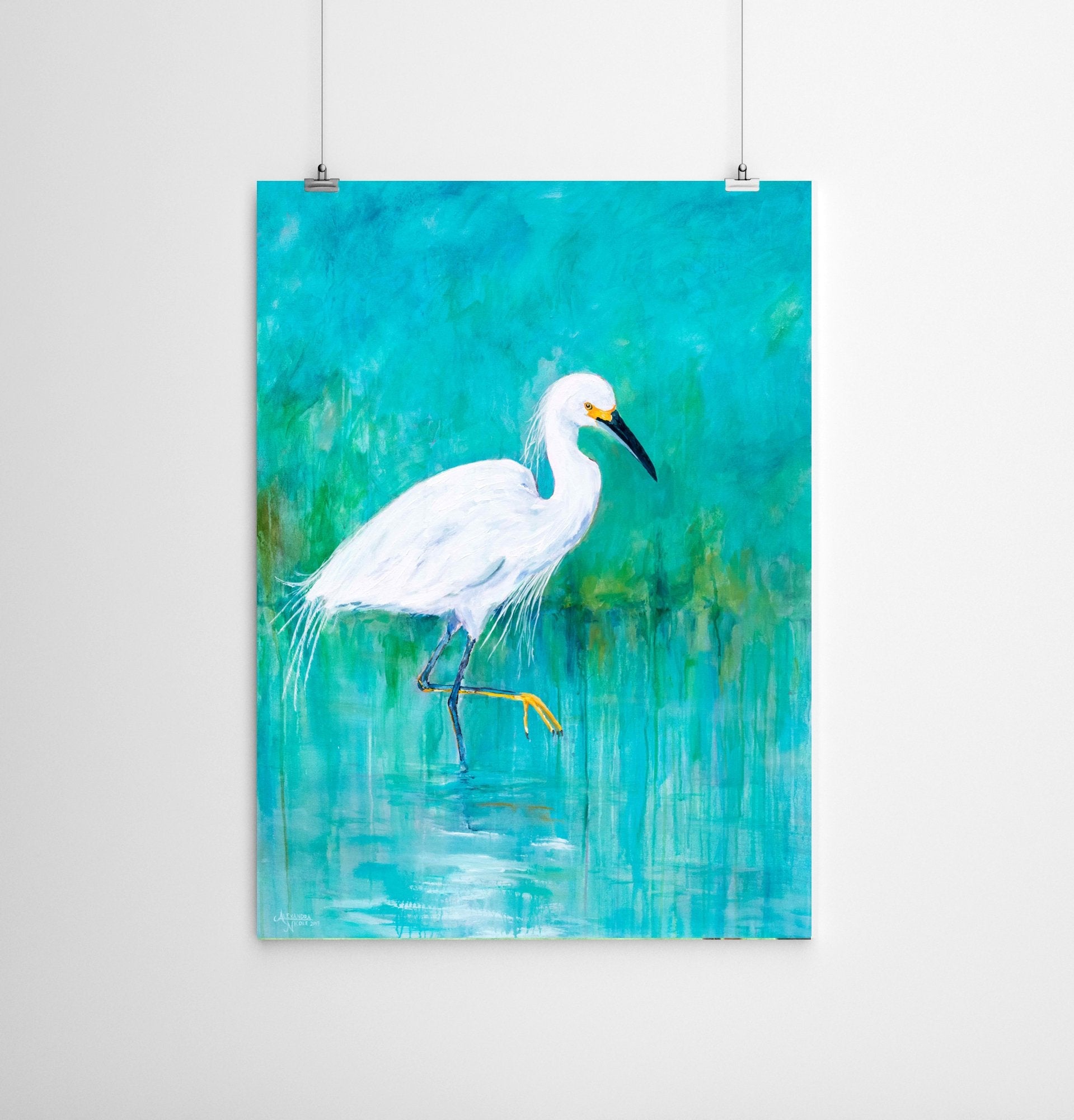 Snowy Egret Art Print - ArtByAlexandraNicole