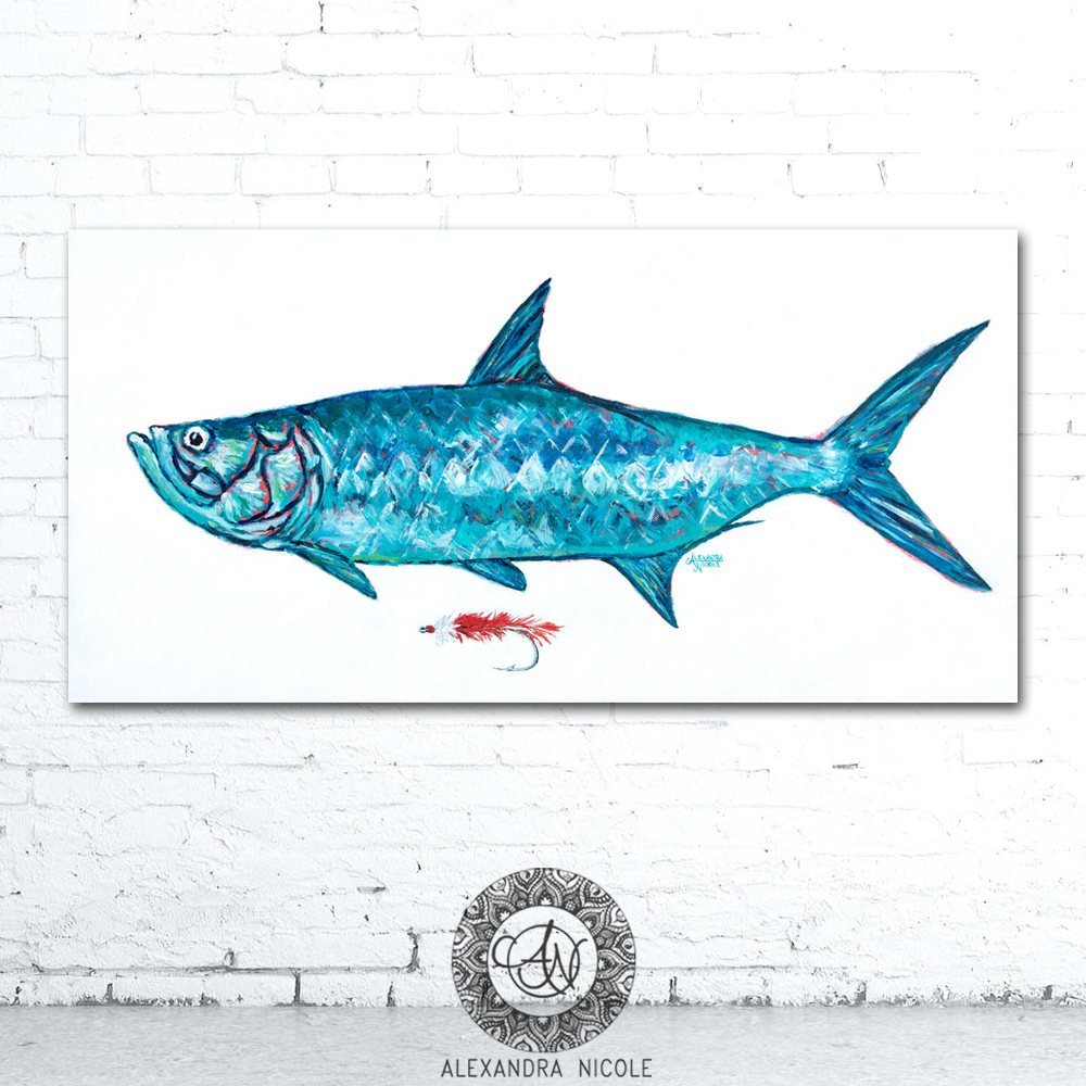 Tarpon Fish Art Print Silver King - ArtByAlexandraNicole