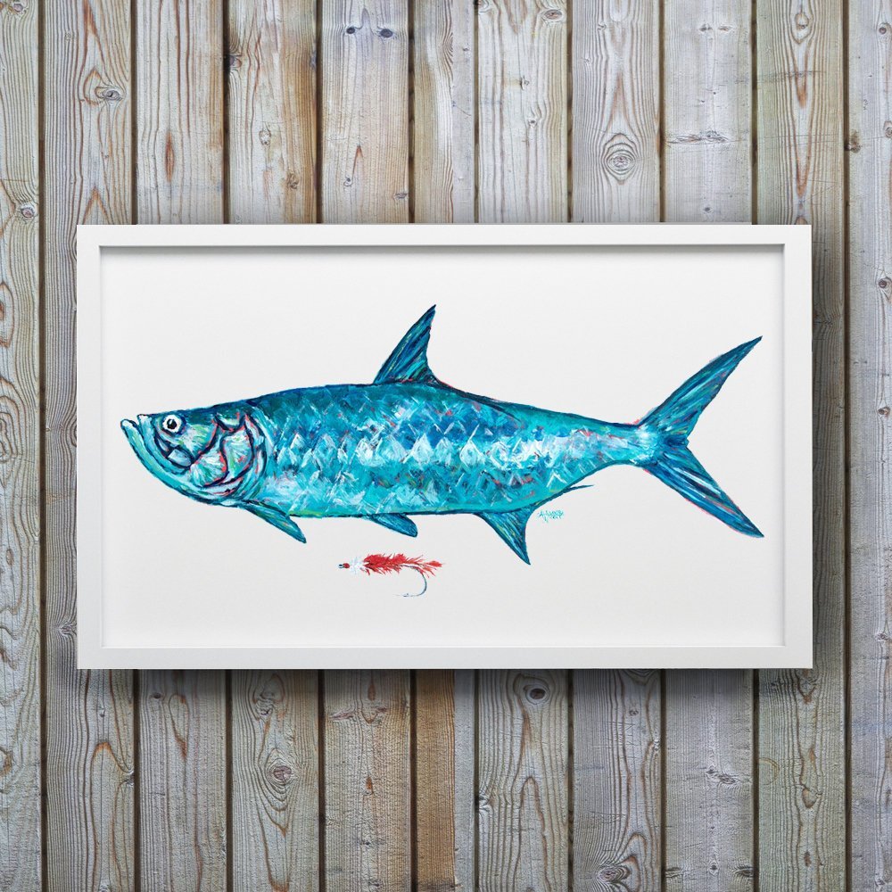 Tarpon Fish Art Print Silver King - ArtByAlexandraNicole