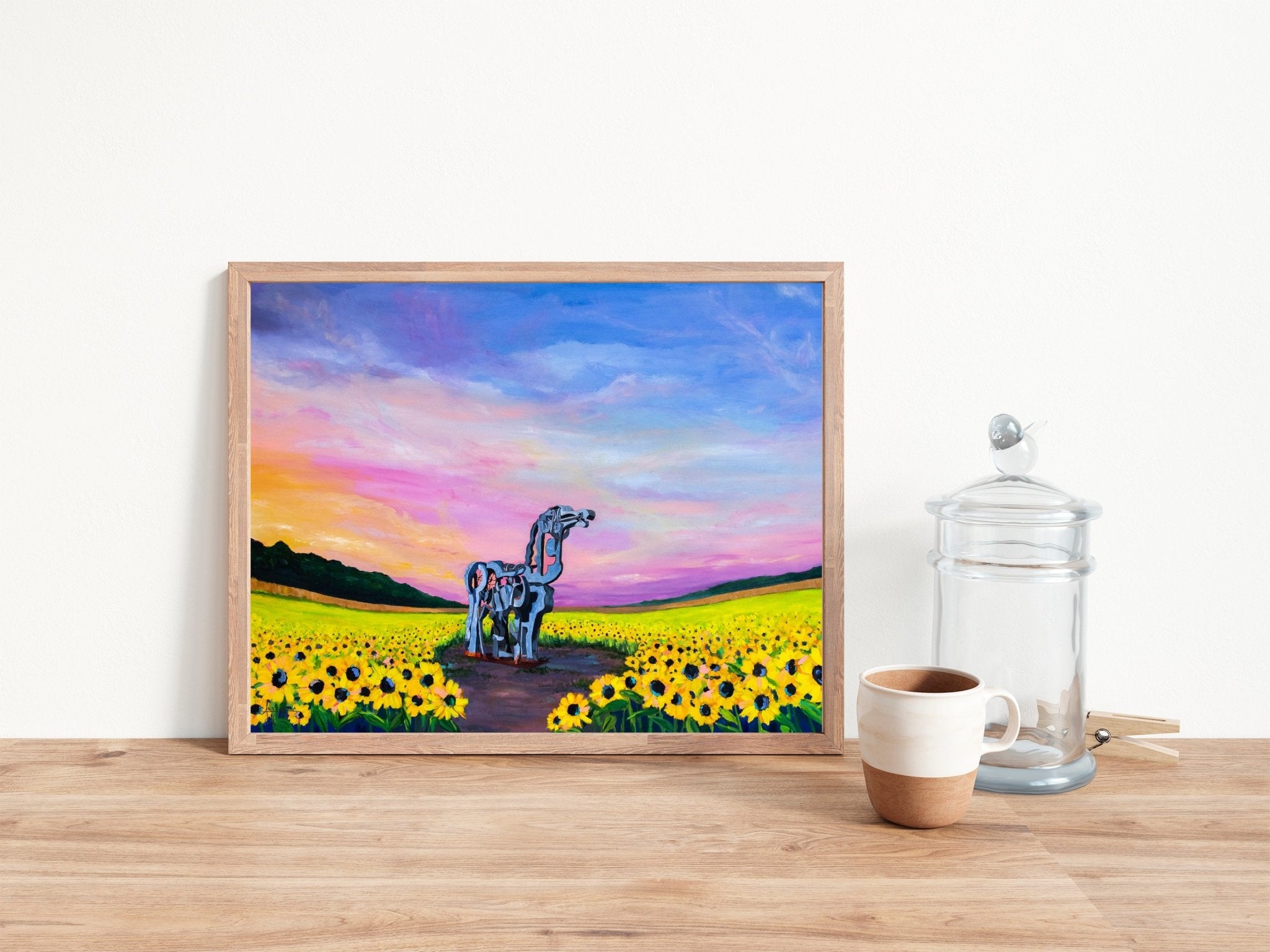 The Iron Horse in Athens, Georgia, Sunflower Field, Sunflower Print - ArtByAlexandraNicole