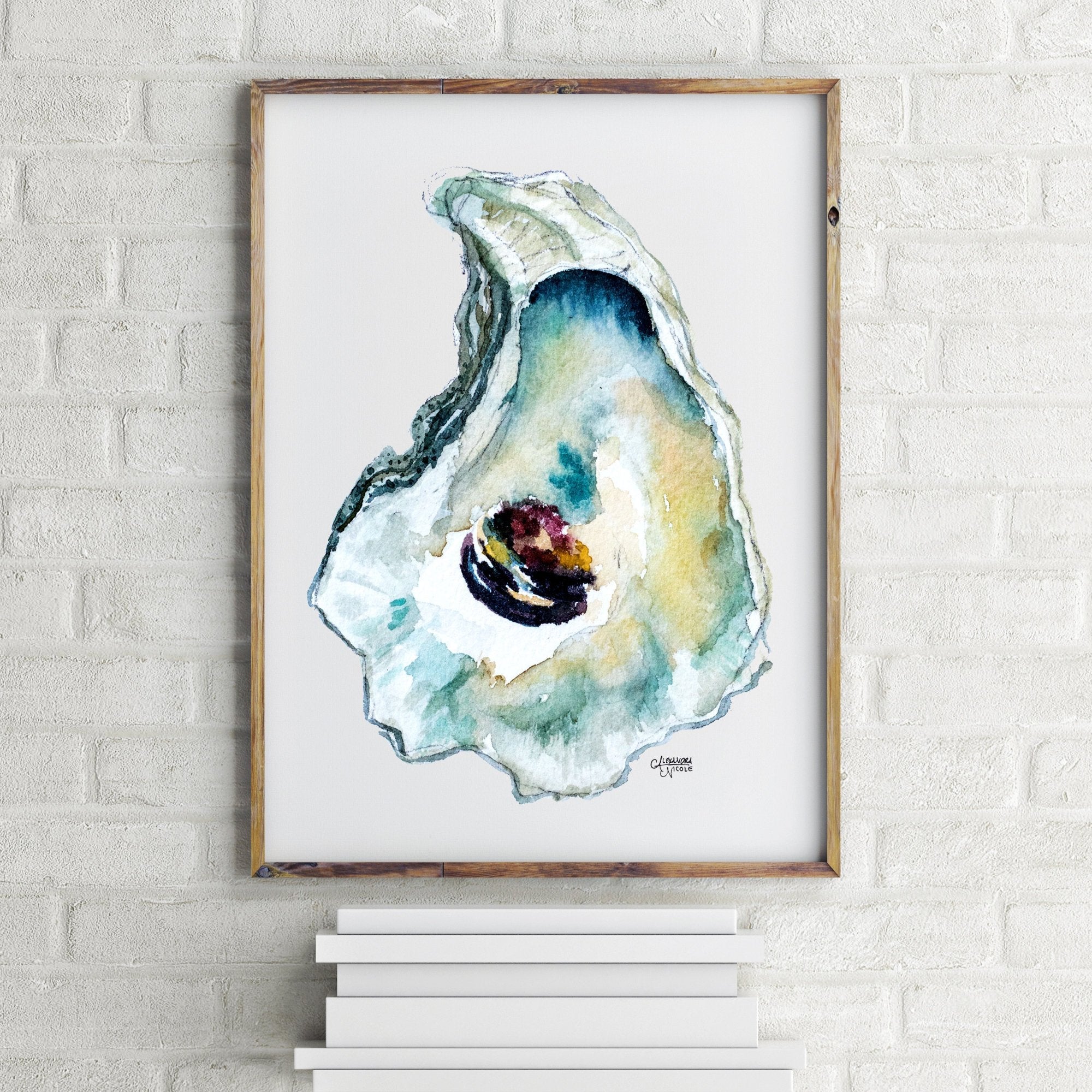Wellfleet Oyster Shell Art Print - ArtByAlexandraNicole