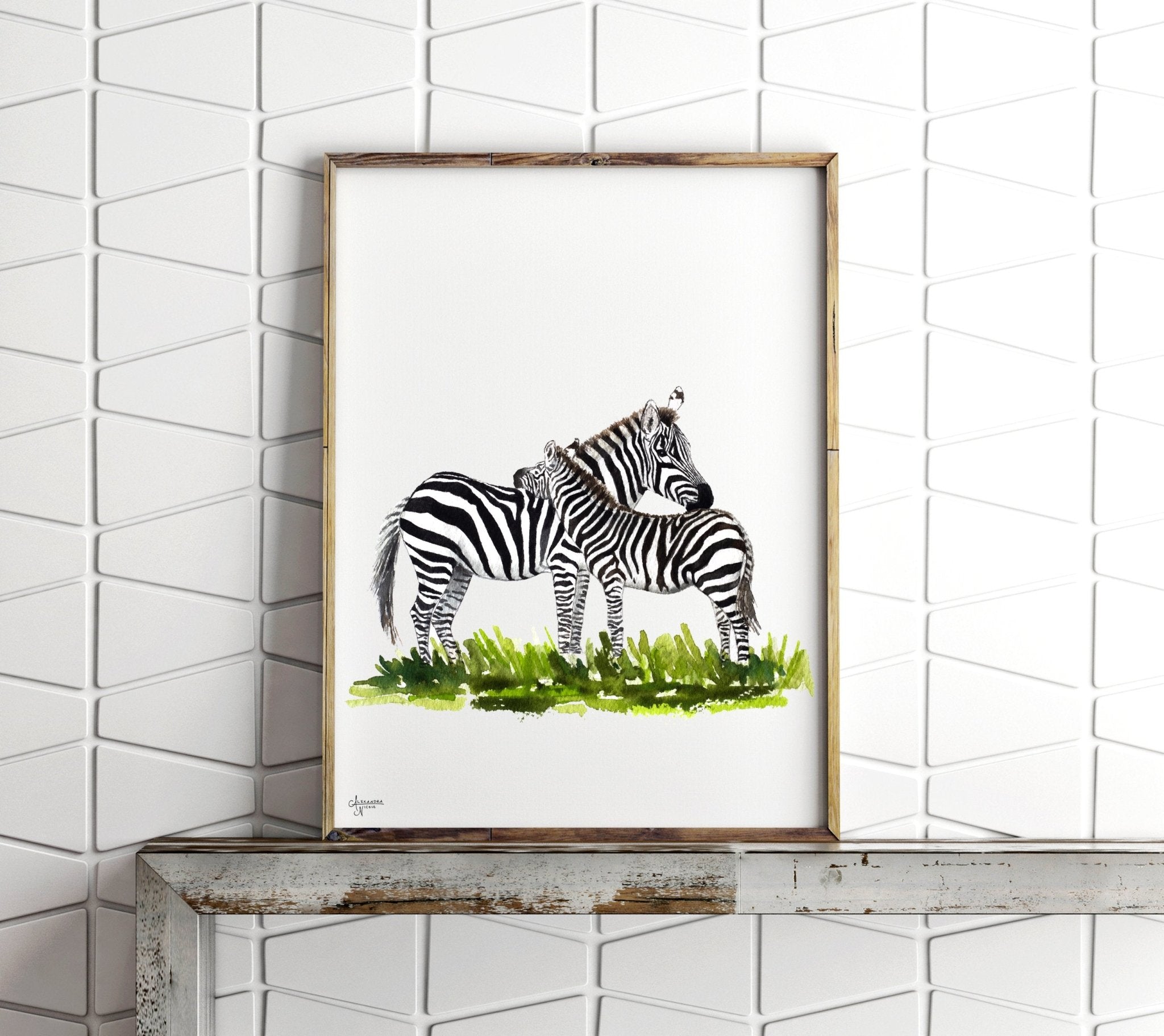 Zebra Family Fine Art Print - ArtByAlexandraNicole
